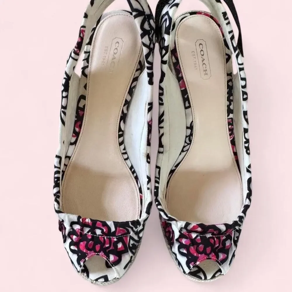 Coach poppy vintage wedges size